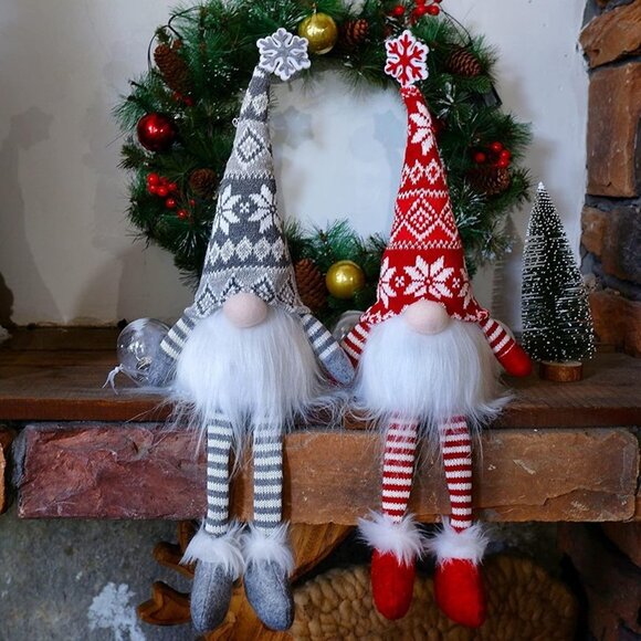 NEW 2 Pack Lighted Christmas Gnomes with Dangling Legs, 19.5Inch - Picture 5 of 10